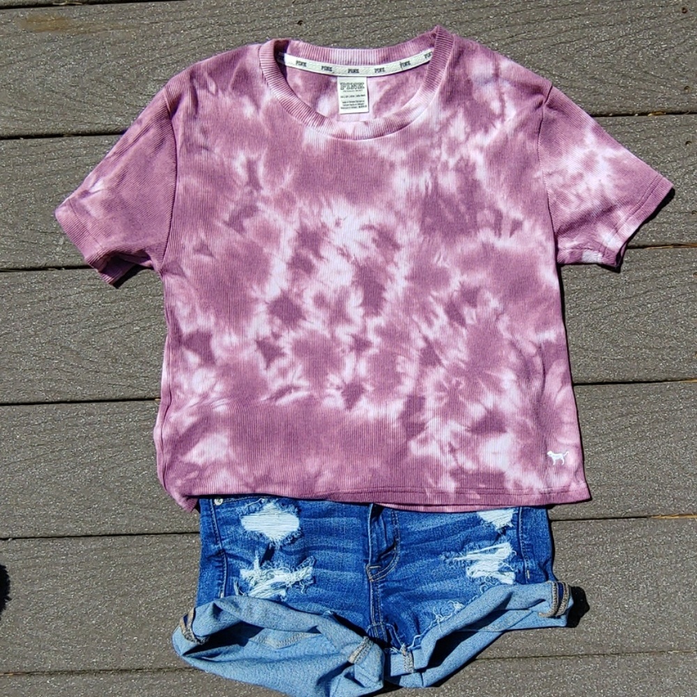 PINK Victoria's Secret Tye Dye Crop Tee